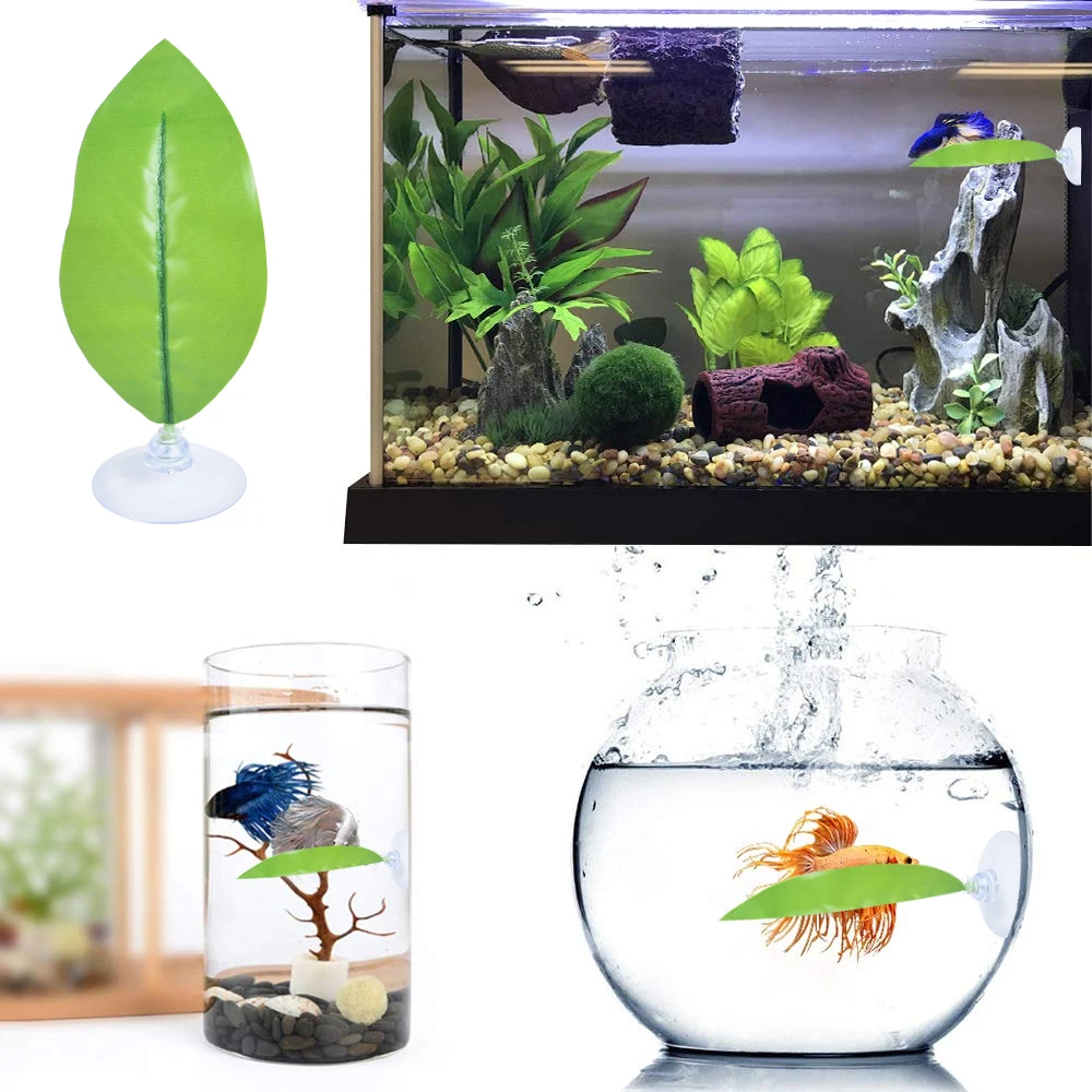 Украшение для аквариума, украшение для аквариума, Betta Fish Leaf Pad, аквариумный пейзаж, пластиковые на присосках гамак для рыбок-Петушков