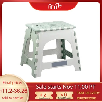 

Portable Chair Seat Step Stool Plastic Step Stool For Home Bathroom Kitchen Garden Camping Non-slip Folding Seat