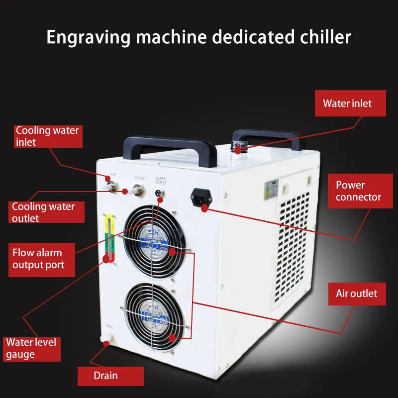 Industrial Water Chiller CW-3000 CW-5200 6L 8L For CNC Spindle 60W 80W Laser Cutting Machine CO2 Laser Tube Cooling Equipment