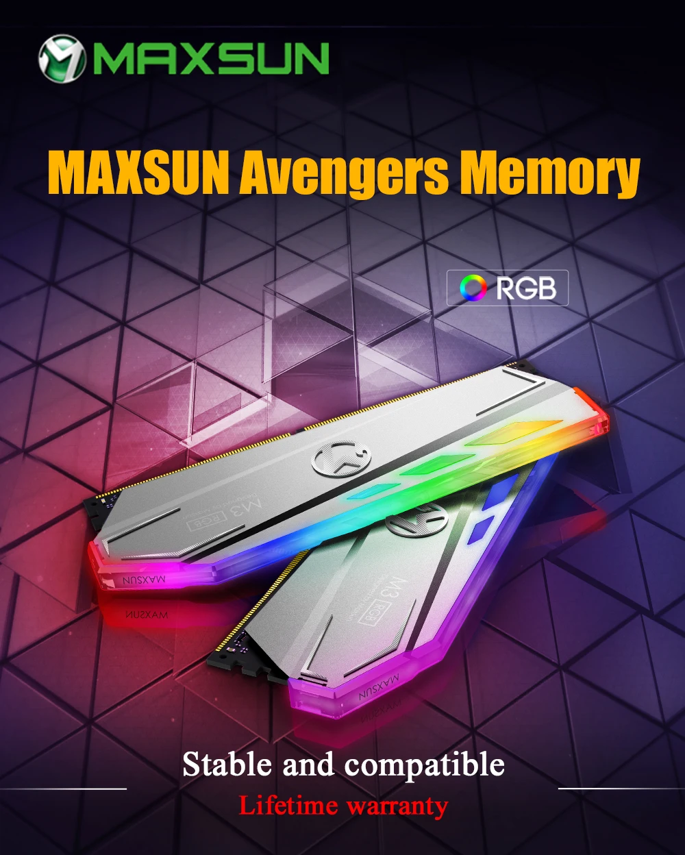 MAXSUN ram ddr4 8 Гб RGB эффект освещения 2400 МГц 2666 МГц 3000 МГц 17-17-17-39 288pin 1,2 в пожизненная гарантия память оперативная память ddr 4 шт