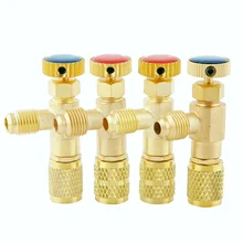 Рефрижератор R410a R22, адаптер предохранительного клапана кондиционера, наружная резьба 1/4 дюйма 5/16 дюйма, клапаны шланга для зарядки Рефрижератор R410a R22, адаптер предохранительного клапана кондиционера, наружная резьба 1/4 дюйма 5/16 дюйма, клапаны шланга для зарядки