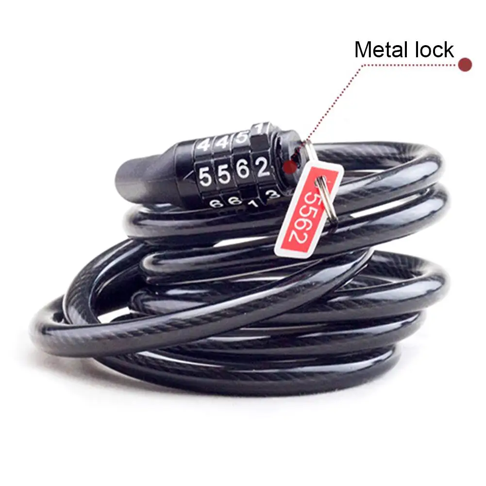 Bicycle Lock Motorcycle Motorcycle Mountain Bike Anti-theft Lock Steel Wire Lock, Steel Cable Lock, Password Lock, 4-bit Passwor