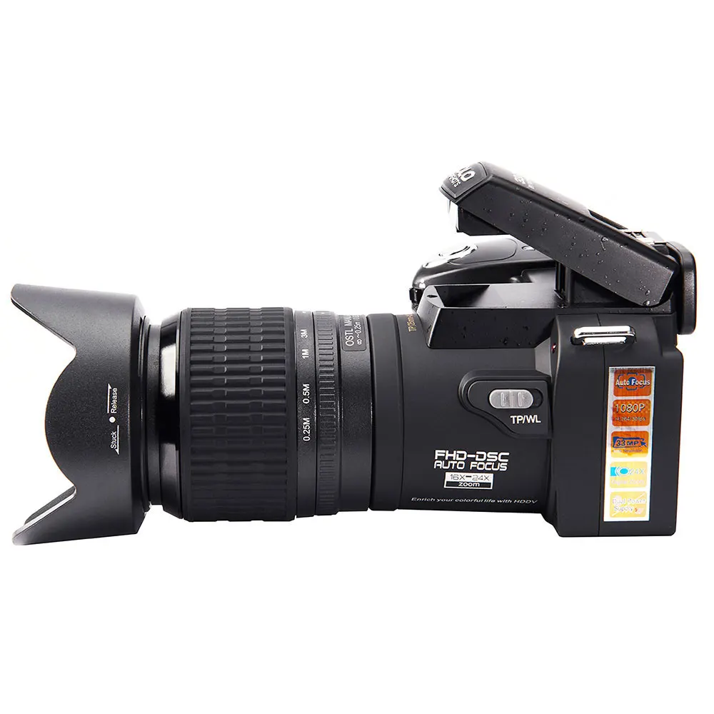 D7100 HD POLO цифровая камера Профессиональная зеркальная видеокамера 33 млн пикселей автоматическая фокусировка DSLR камера 24X оптический зум три объектива