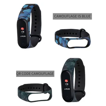 

200-220mm Camouflage pattern replacement strap for Xiaomi smart watch mi band 5 strap waterproof sweatproof sport watch wrist