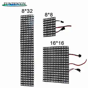 

WS2812B LED Digital Flexible Individually Addressable Panel Light WS2812 8X8/16X16/8X32 Module Matrix Screen DC5V