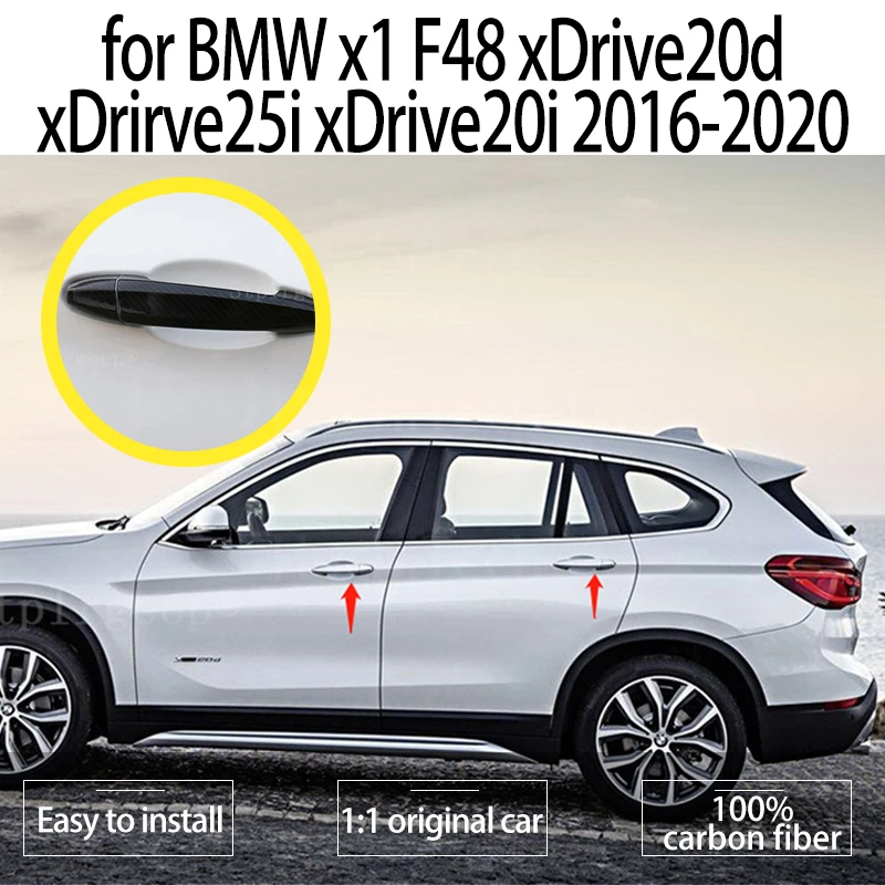 

For BMW X1 F48 XDrive20d XDrirve25i XDrive20i 2016-2020 Door Handle Cover Trims Carbon Fiber