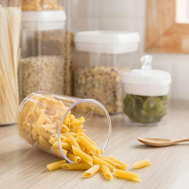 Герметичные бутылки для хранения пищевых продуктов, кухонный пластиковый горшок для свежих зерен, чайный лист, кофейные зерна, конфеты, легко застегиваются, пищевые банки
