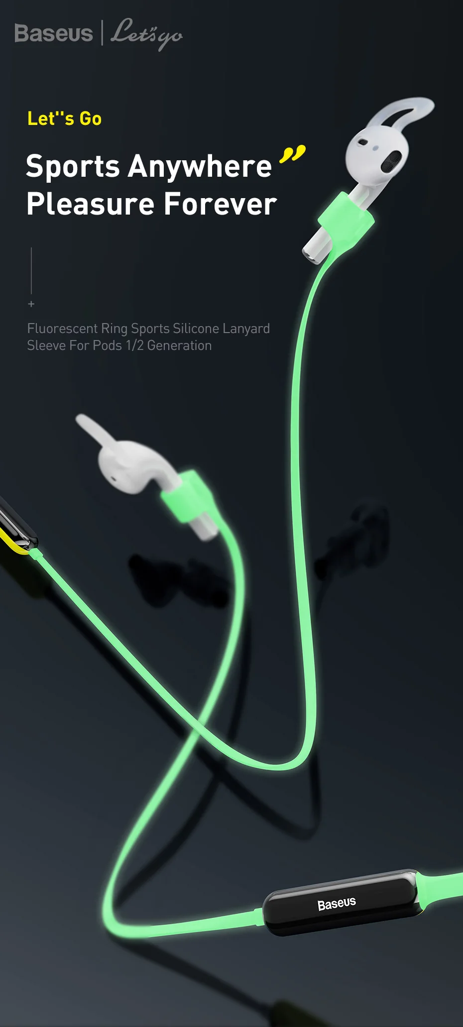 Baseus светящаяся Магнитная Петля строка веревка для Apple Airpods Airpod анти-потерянный ремень магнитный ремешок для наушников для Air Pods Pod