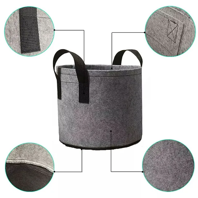 Szövet Kerti Burgonyatermelő Konténerzsák Növény Termesztési Táska Virág Edények Zöldség Ültetvényes Szerszám Fogantyúval 7 Gallon - Image 5
