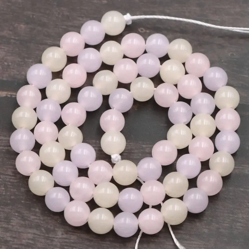 Natural Stone Loose Bead For Jewelry Making Multi Jades Chalcedony Round Spacer Crystal Diy Bracelet Necklace Accessories 15"B27