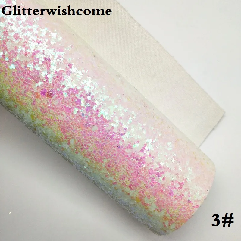 Glitterwishcome 21X29 см A4 размер винил для луков плоские хрустальные с эффектом блестящей кожи Ткань Винил для луков, GM102A