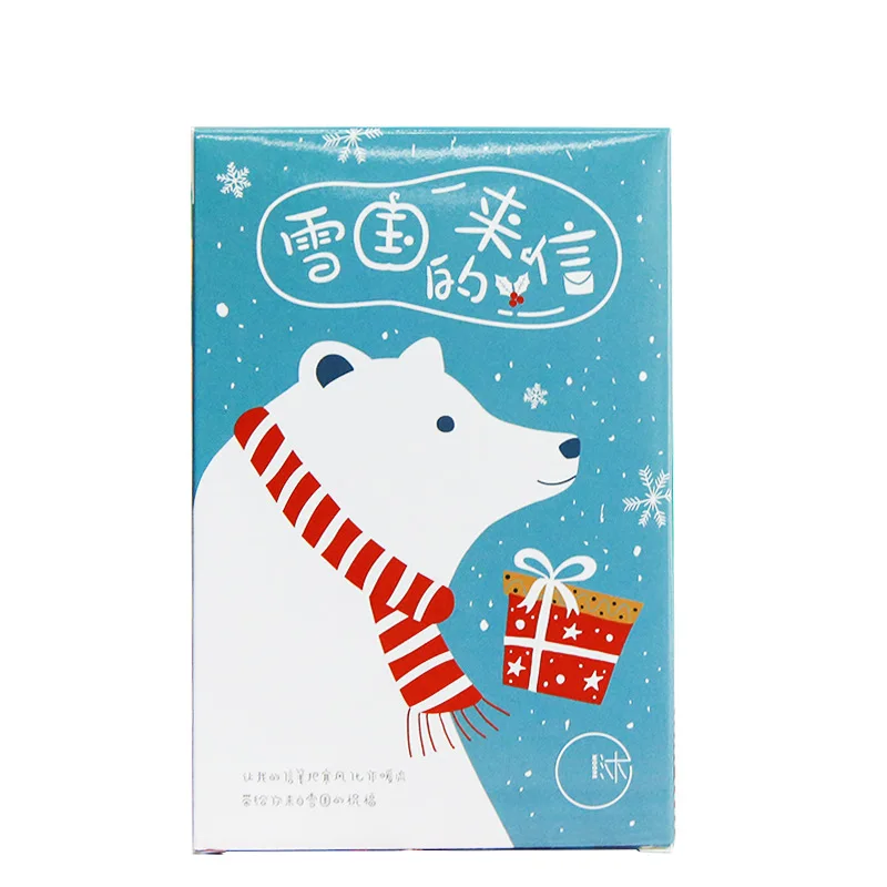 30 Pcs/Set Letter from Snow country Postcard DIY Hand Painted Greeting Card Message Card Birthday Letter Gift Card