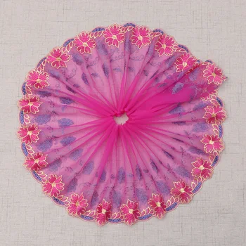 

10 Yards/pack Rose-red Embroidery Flower Lace Trim 21 Cm Border Lace Trim for Wedding Dress Home Textile Doll Skirt Decoration