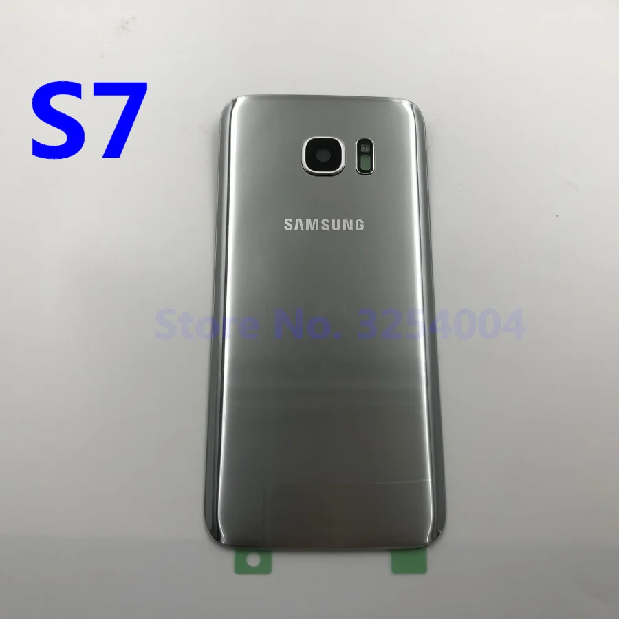 S7 Silver Заднее стекло для samsung Galaxy S7 Edge G935F G935 G930f SM-G935F задняя крышка батарейного отсека Корпус s7 Замена+ стекло для камеры - Цвет: S7 Silver