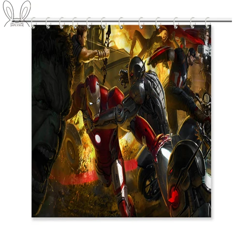 Занавеска для душа из серии Avengers Infinity War, Экологичная Водонепроницаемая занавеска с крючками для ванной комнаты, подходящая под подарки - Цвет: 08
