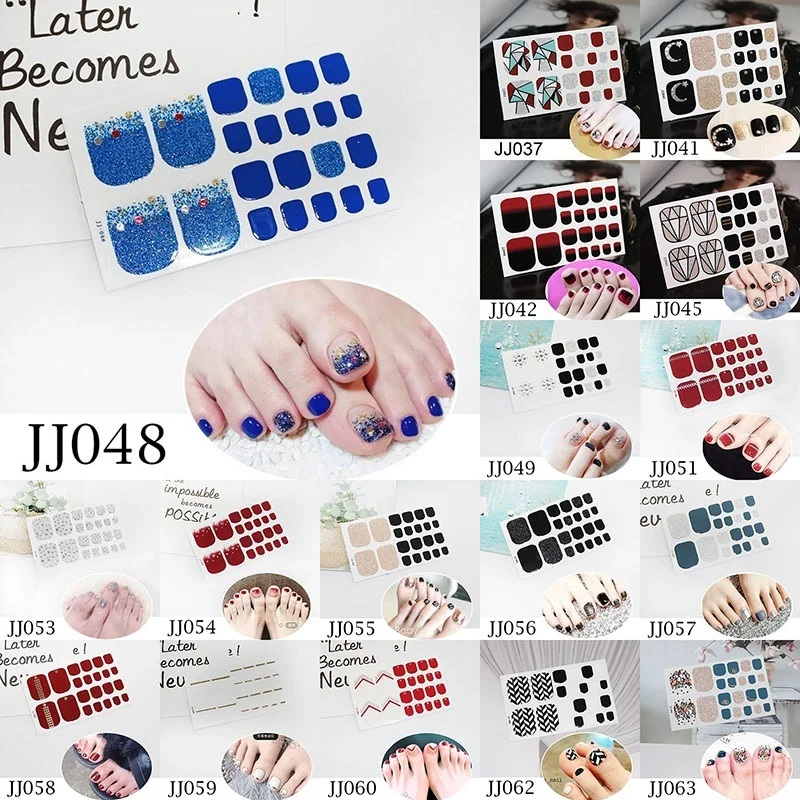 

LADY KINDOM DIY 3D Nail Art Sticker Gradient Solid Color Toenail Decals Sticker Nail Strips Waterproof Nail Patch Nail Foil Wrap