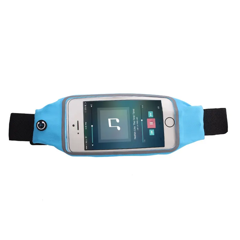 light blue Сенсорный экран для iPhone 7 8 Plus 11 Pro Sweatproof Спорт на открытом воздухе Многофункциональный мужской и женский пакет Размер 6 Противоугонная упаковка - Цвет: light blue