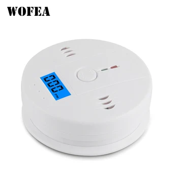 Wofea-Sensor de CO de trabajo automático, detector de monóxido de carbono con alarma de advertencia de envenenamiento, sirena de sonido independiente, con pantalla LCD, 85dB