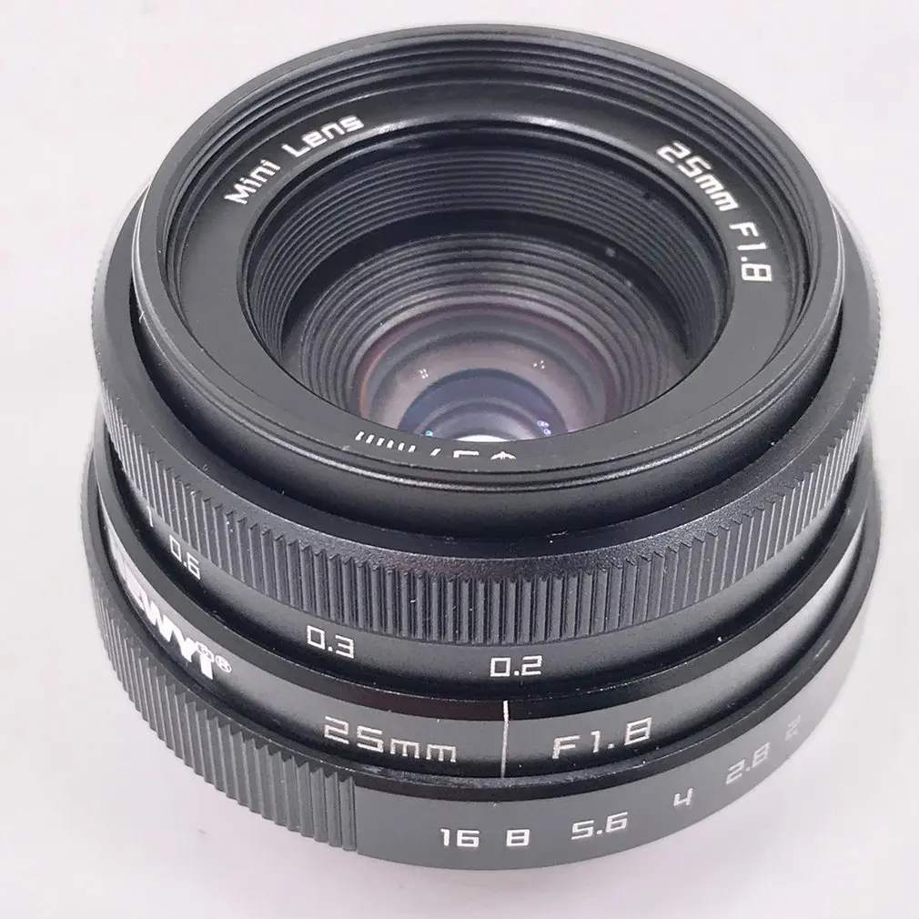 25 мм F1.8 объектив камеры Мини CCTV C Mount широкоугольный объектив для sony для Nikon для Canon DSLR алюминиевый сплав адаптер