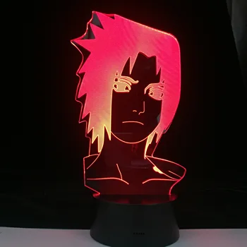 

Uchiha Sasuke Naruto Anime 3D LED Night Light Remote Control Table Lamp Baby Kids Birthday Decor lamp Bedroom Decor Gift