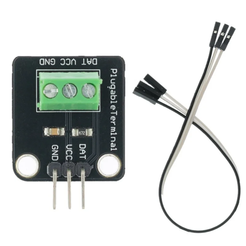 DS18B20 Temperature Sensor Module Kit Waterproof 100CM Digital Sensor Cable Stainless Steel Probe Terminal Adapter taidacent ds18b20 rs485 ip68 waterproof temperature sensor probe acquisition module modbus rtu 4 wire temperature transmitter