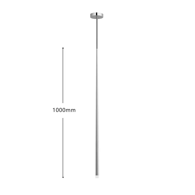 Large Plating Silver Modern LED Pendant Light Long Tube Pendant lamp Bar Kitchen Suspension lighting office meeting dinning room hotel villa light - Цвет корпуса: Large Plating Silver