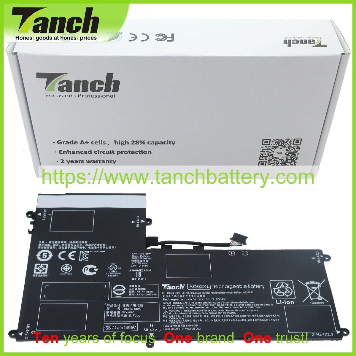 

Tanch Laptop Batteries for HP HSTNN-C75C 728250-421 HSTNN-IB5O 728250-541 HP011302-PLP12G01 7.4V 31Wh
