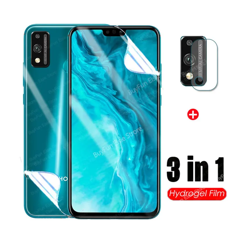 3 в 1 гидрогель пленка для Huawei честь 9X Lite СВЕТ протектор экрана JSN-L21 -L22 -L23 камеры