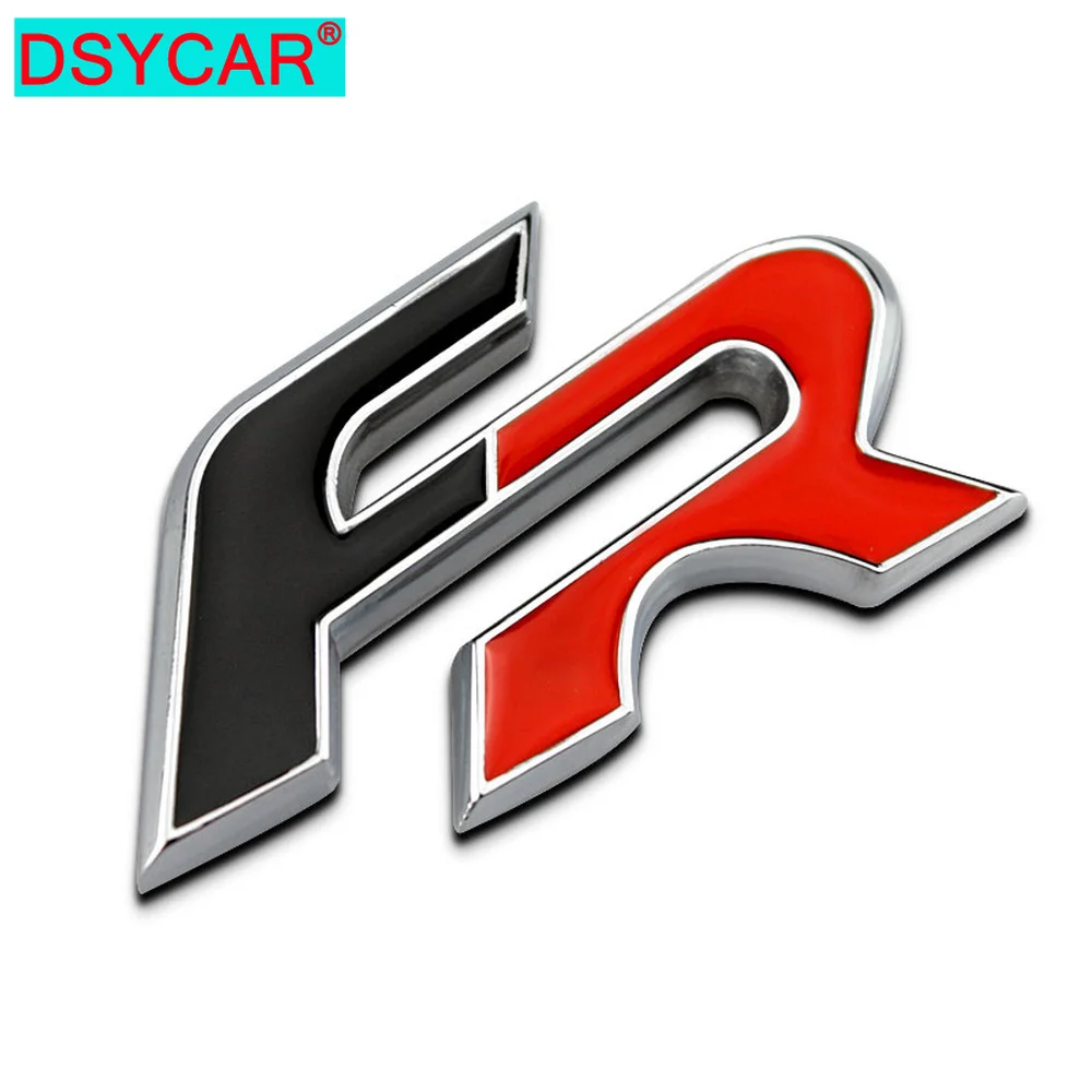 Dsycar 1 pçs 3d de metal fr fender lateral do carro tronco traseiro emblema adesivo decalque para seat bmw audi honda carro jeep nissan vw ford