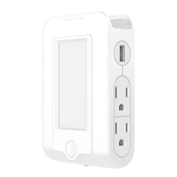 

1 Set USB Wall Charger Night Lamp Charging Socket Smart LED Night Light 4 In 1 Inductive Power Adapter For Bedroom Office