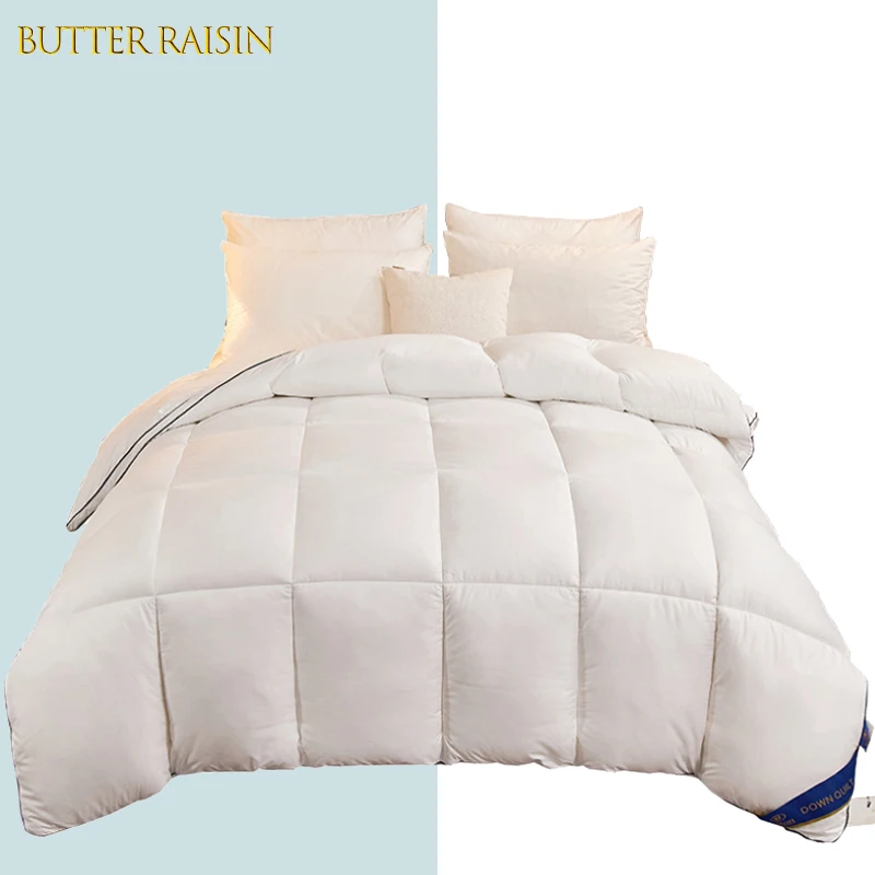 

95% White Goose Bed Duvet Warm Winter Quilted Quilt Solid Color Comforter Quilt Down blanket For Home Hotel King Queen Twin Size