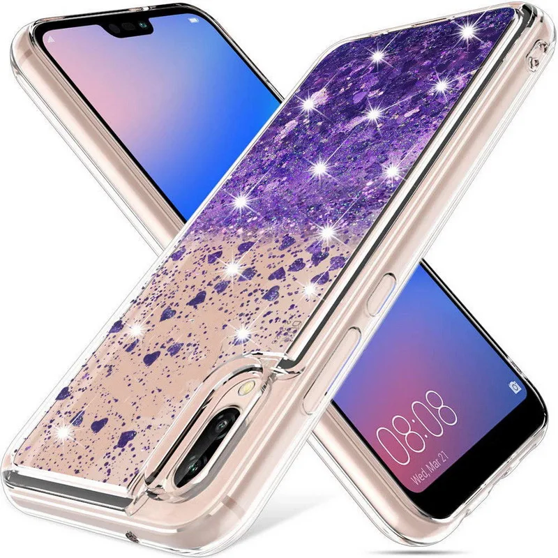 Для iPhone 11 Pro XS Max XR Алмазный динамический жидкий Блестящий прозрачный мягкий резиновый чехол для Xiaomi 9T Redmi 7 K20 Note 7 8 Pro