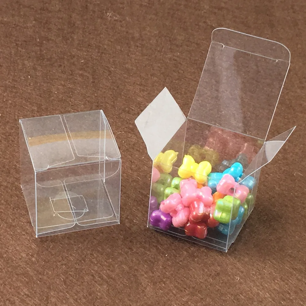 

50pcs 5*5*4cm clear plastic pvc box packing boxes for gifts/chocolate/candy/cosmetic/crafts square transparent pvc Box