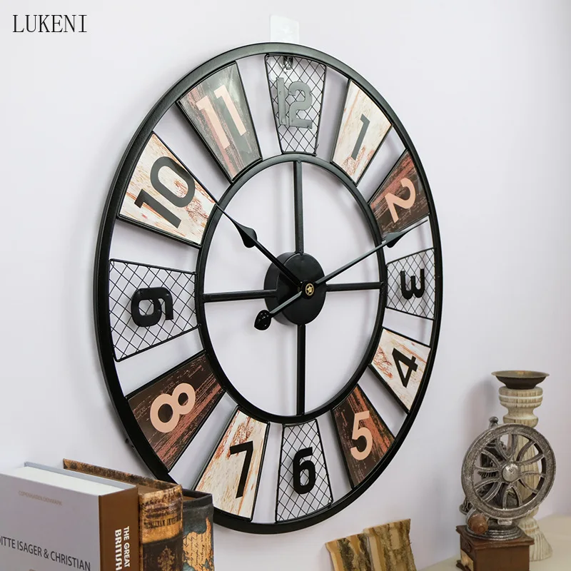 Large Wall Clock Living Room | Wall Clock Retro | Metal Wall Clock