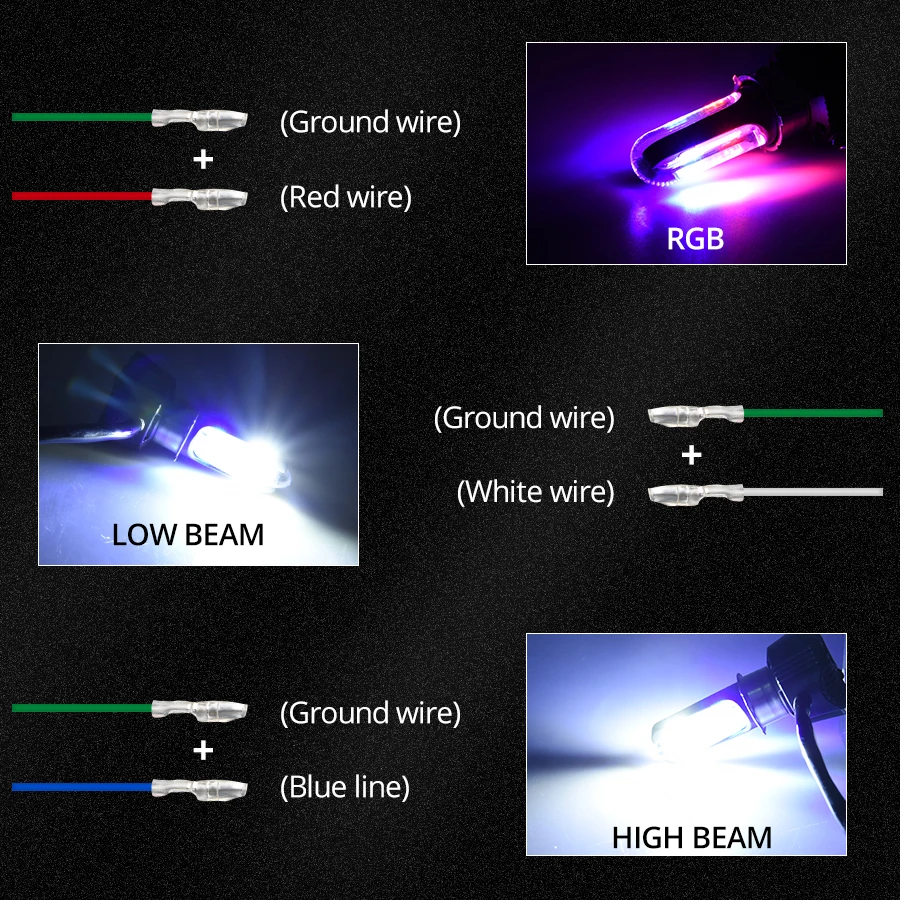 H4 Led 12 В мотоциклетная фара универсальная u-образная красная DRL Led HS1 Ba20d P15d-25-1 Ph11 светодиодная мотоциклетная противотуманная фара головные лампы