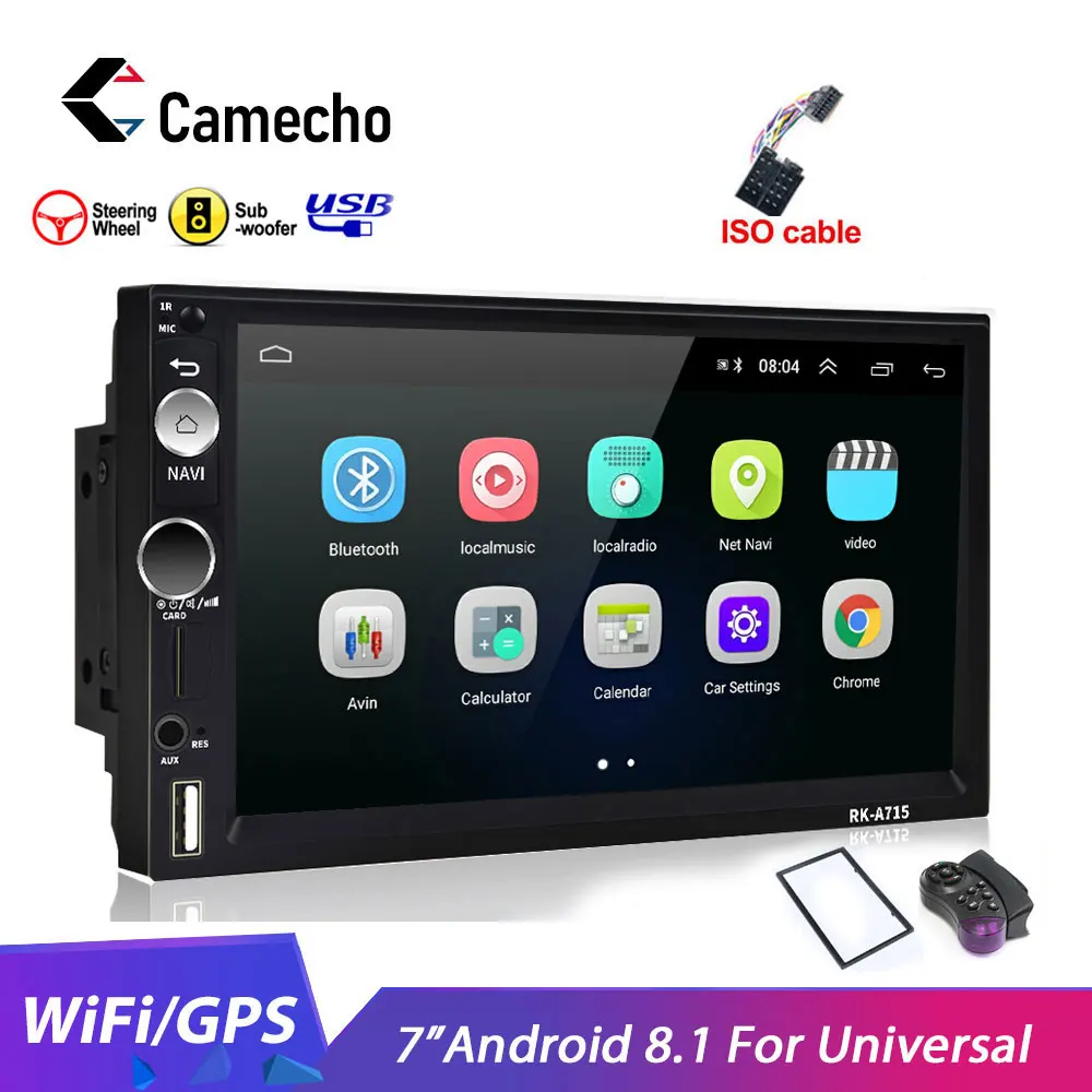 

Camecho 2din Car Radio Android 8.1 GPS WiFi USB Car Multimedia Player For Universal For Volkswagen Nissan toyota Golf Car Stereo