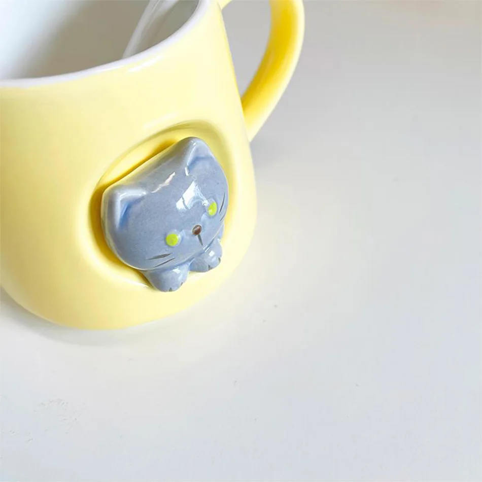 Kawaii Pastel Cat Ceramic Cup - Limited Edition