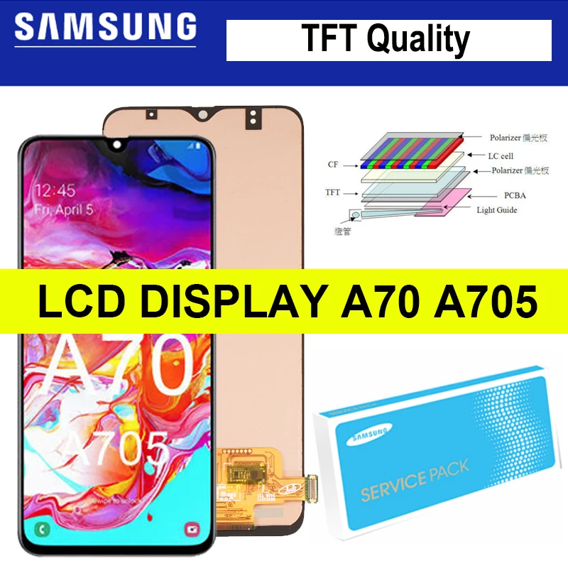 

TFT LCD Without Biometrics for SAMSUNG Galaxy A70 LCD A705 A705F SM-A705MN Display Touch Screen Digitizer Assembly Repair Parts