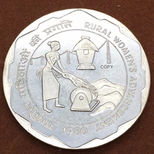 Индийская Республика Британский 1980 латунь никелированный сельские женщины продвижение 100 рупия копии монет можно выбрать различные годы
