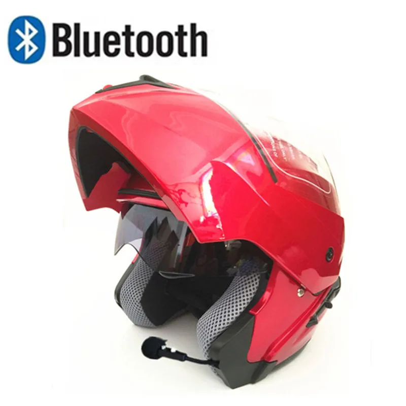

NEW Motorcycle bluetooth helmets Flip up double visor helmets Racing connect phone helmet