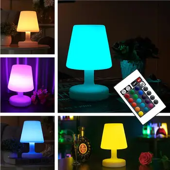 

LED Waterproof Table Lamp USB Rechargeable Basic Desk Lamp with Remote Control for Bar Party Decoration