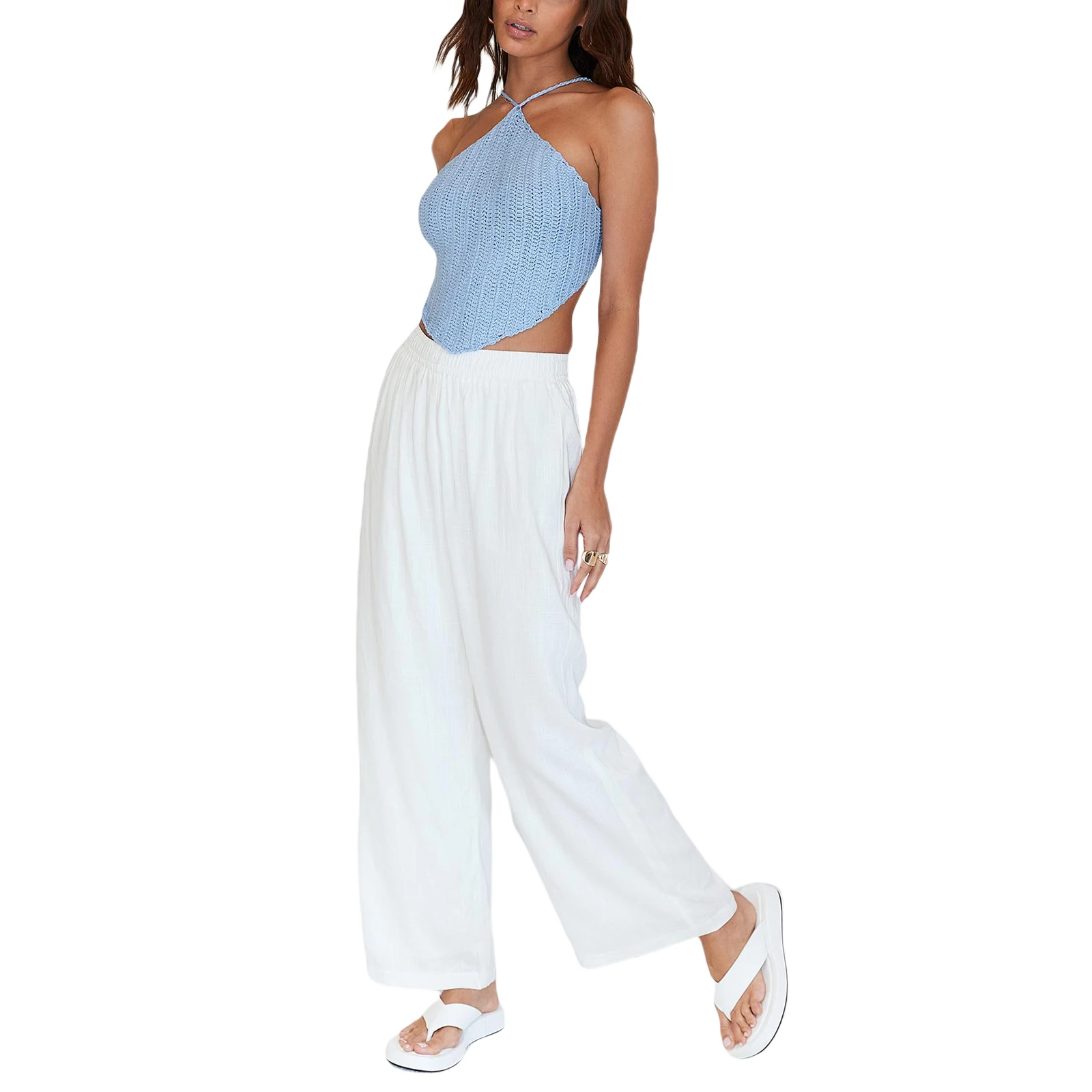 Backless Halter Knitted Camisoles    ָ ÷ İƼ Ʈ ̽    ĳ־ μҸ ž