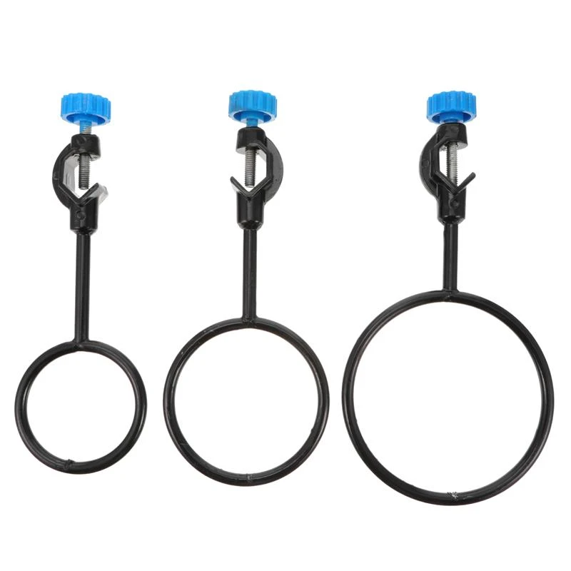 Juego de anillos de retorta de soporte de laboratorio, soporte de anillo de soporte de laboratorio de hierro, 3 uds.| | -