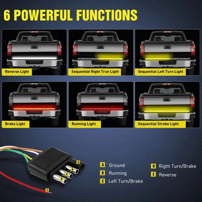Тройной 432 светодиодный задний светильник 60 дюймов обратный тормоз Стоп поворотные сигнальные лампы OE88