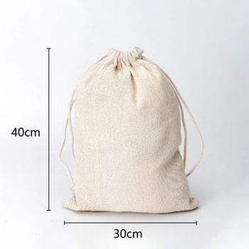 

Set of 3 Cotton Breathable Dust-Proof Drawstring Storage Pouch Multi-Functional Bag Dust Cloth Bag Clothes Socks Underwear Shoes