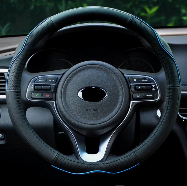 Lenkradabdeckung Für Kia Sportage & Ceed - Künstliches Leder, Schwarze Nähte
