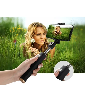 

3 IN 1Wireless Bluetooth Selfie Stick With Tripod Remote Control Mini Foldable Handheld Monopod with view mirror