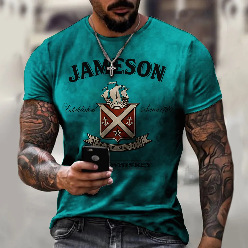 American Oversized T-shirt 3d Printing Men's Retro Summer New Style Street Short-sleeved Clothes Fashion Street Loose Top S-6xl