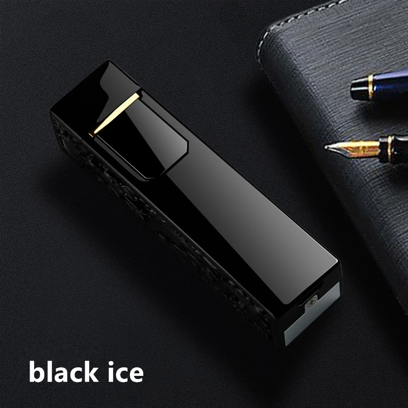 black ice Сменная батарея двойная дуга сенсорный экран индукция удобная зарядка USB smart совместимый подарочная коробка - Color: black ice