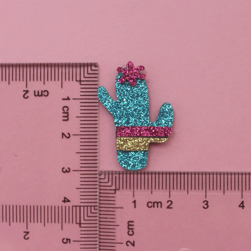 DIY 헤어 액세서리용 선인장 용품, DIY 헤어 클립 펠트, 공예용 반짝이 미니 아플리케, 넥타이 바느질 작업용, 20 개